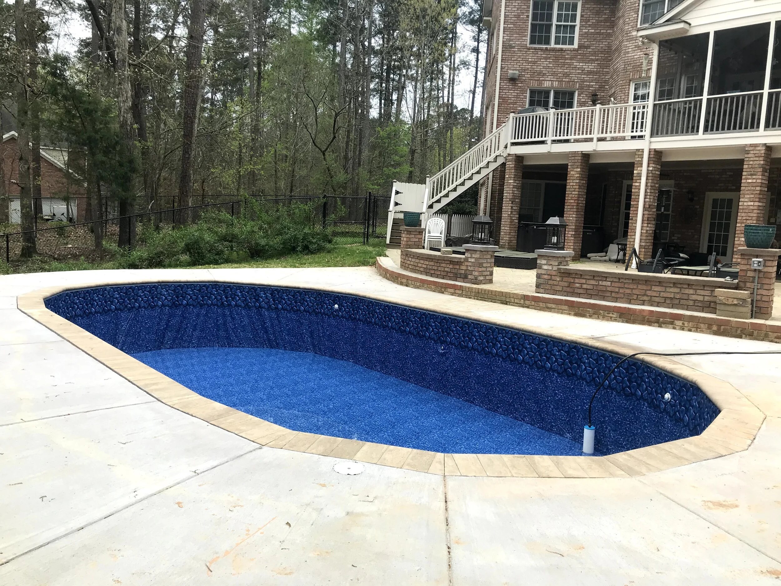 Aquasport hybrid above-ground pool with blue liner